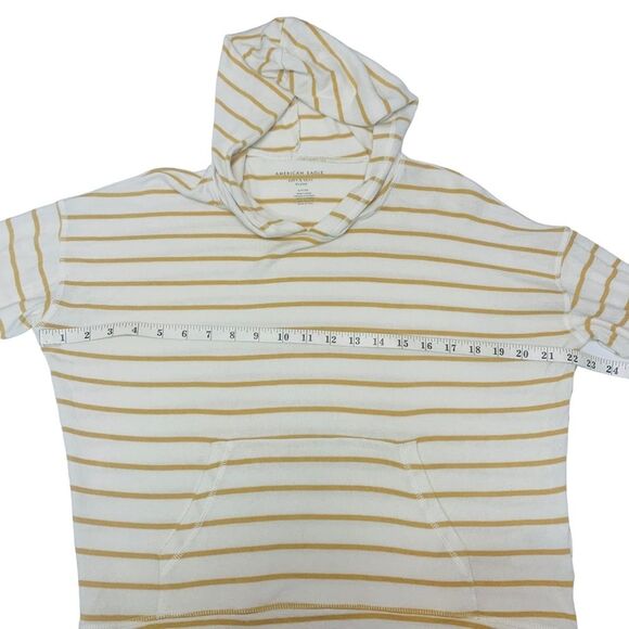 American Eagle Striped Soft Plush Pullover Hoodie Sweater - Picture 8 of 9